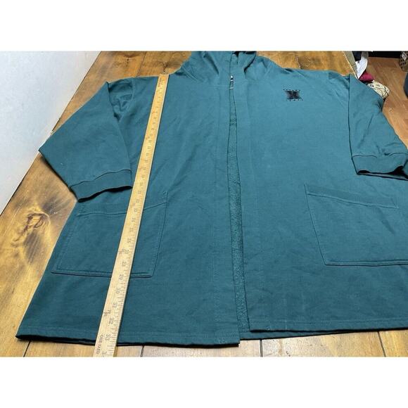 Savage X Fenty Women's Showgirl Graphic Savage X Short Robe Hunter Green - Picture 4 of 10